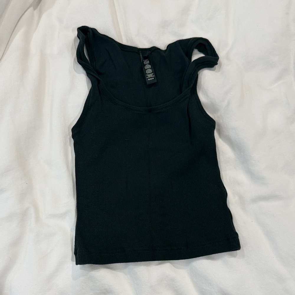 Skins Black Ribbed Tank Top